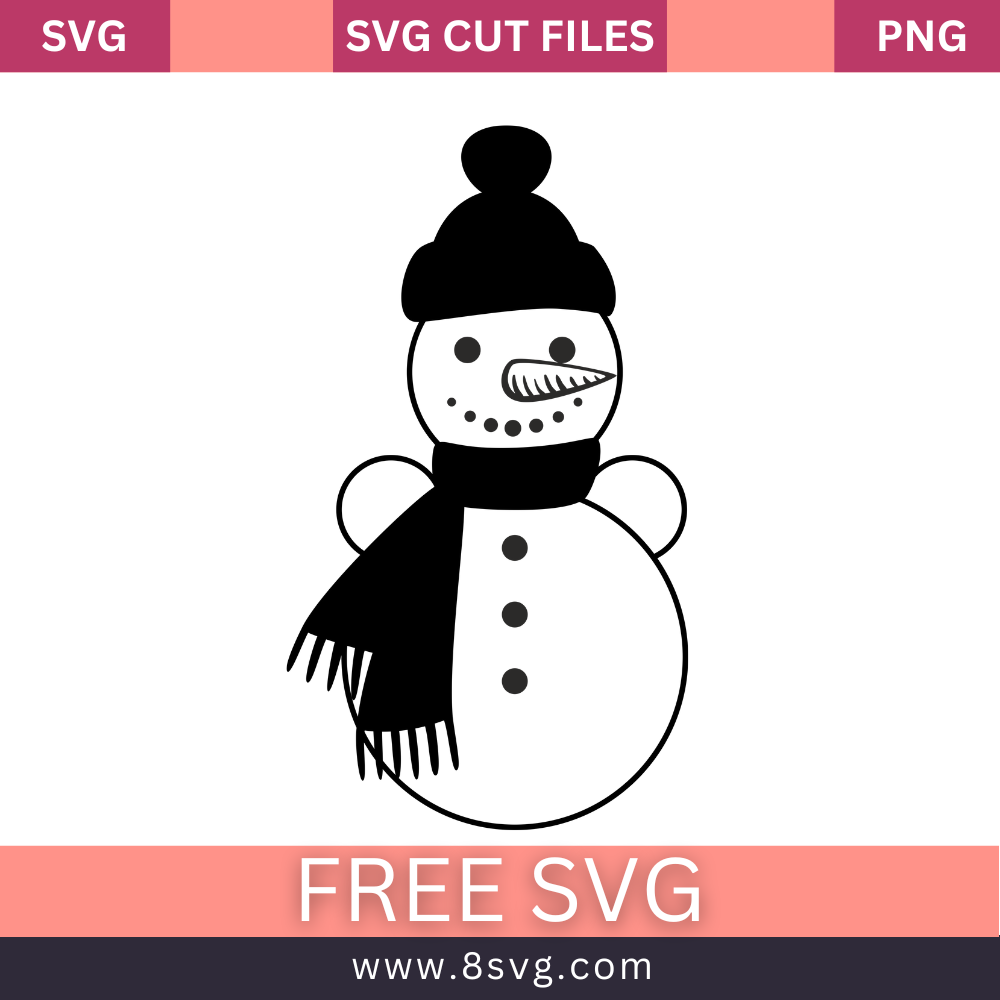 Snowman christmas outline SVG Free And Png Download