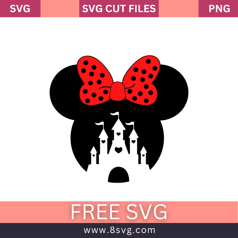Minnie and Castle Disney SVG Free Cut File for Cricut