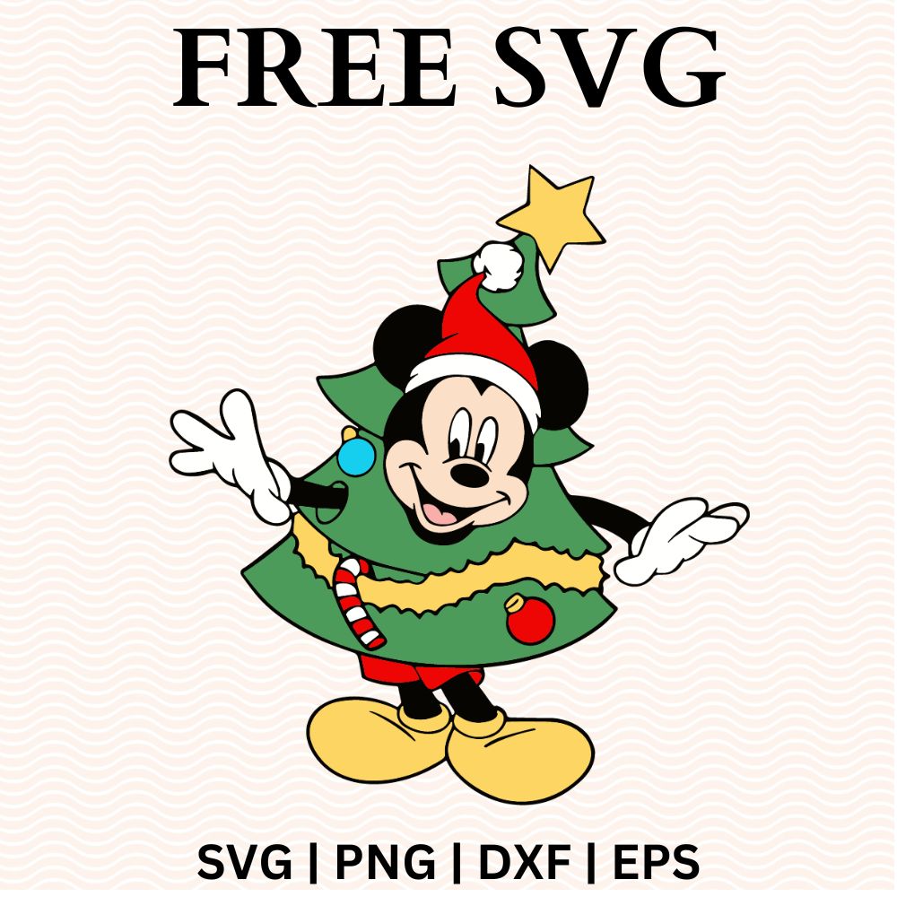 Mickey Christmas Tree SVG Free File For Cricut & Silhouette-8SVG