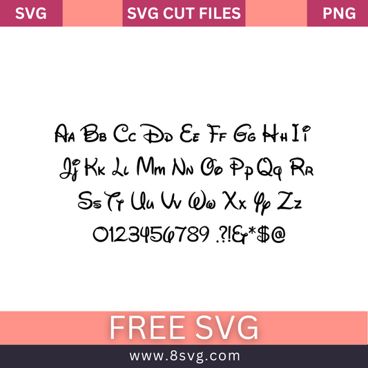 Disney Font SVG Free - Instant Download Disney Alphabet