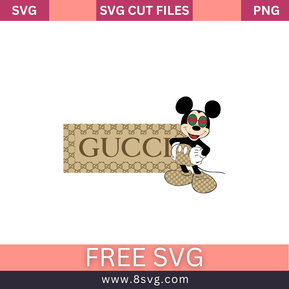 Mickey & Gucci Svg Free Cut File For Cricut