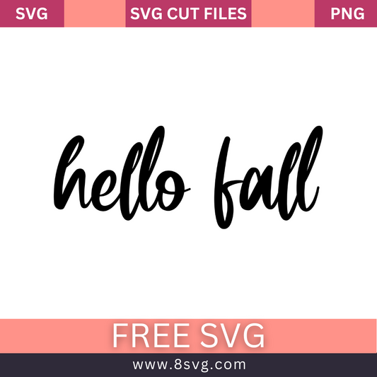 Hello Fall SVG Free Cut File for Cricut