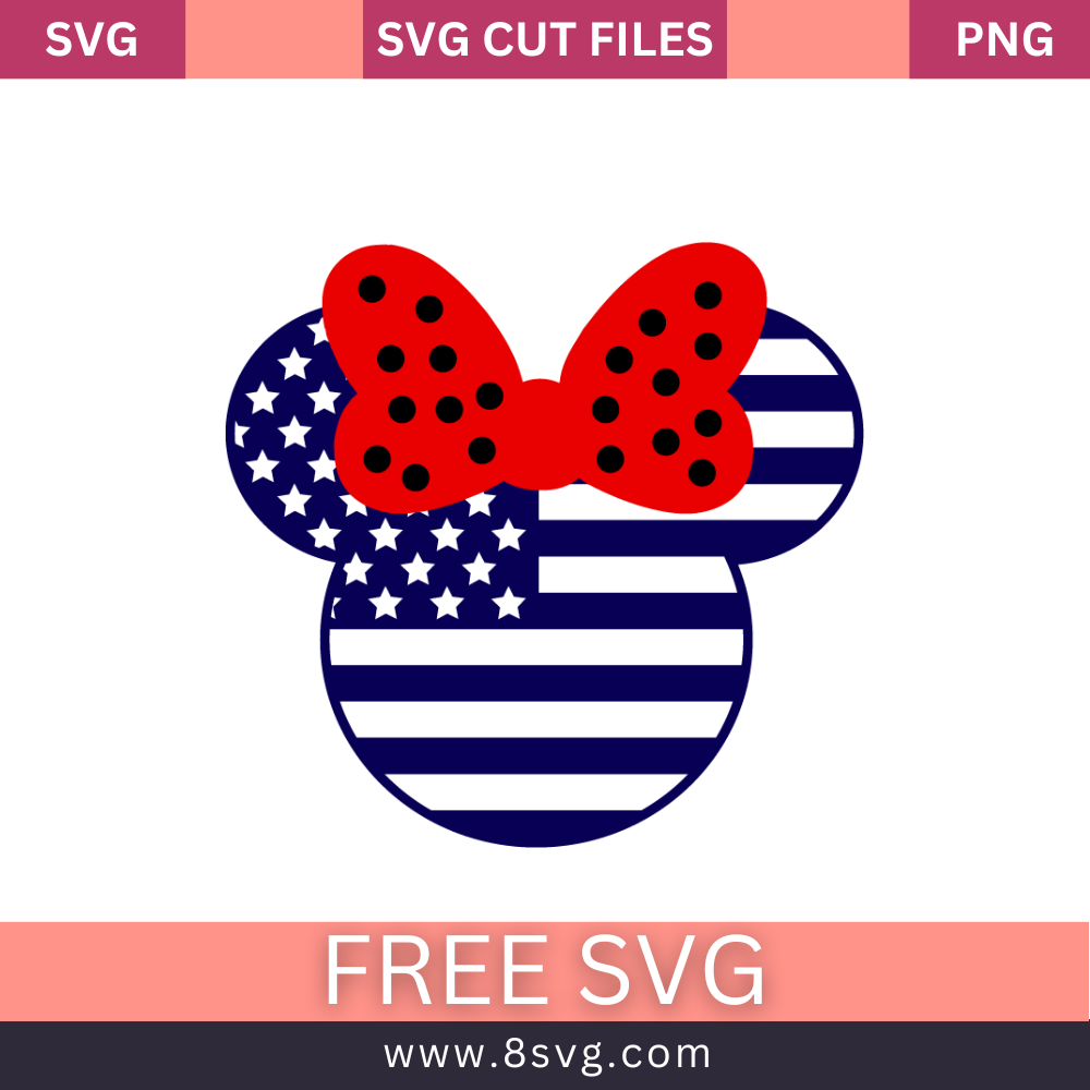 Minnie Mouse USA SVG file - SVG cut files.com