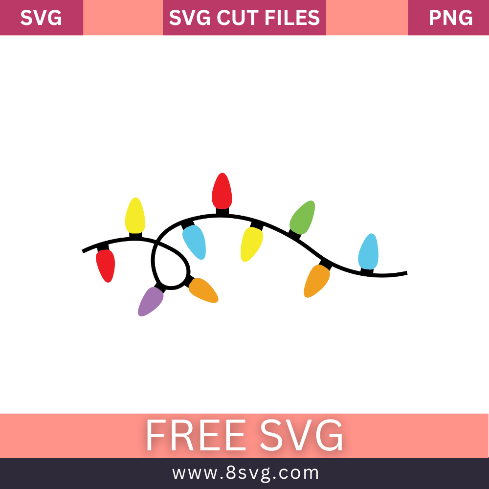 Christmas Lights Svg Free Cut File for Cricut