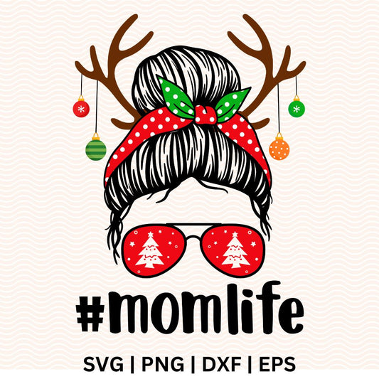 Christmas Messy Bun SVG Free Cut File - Layered