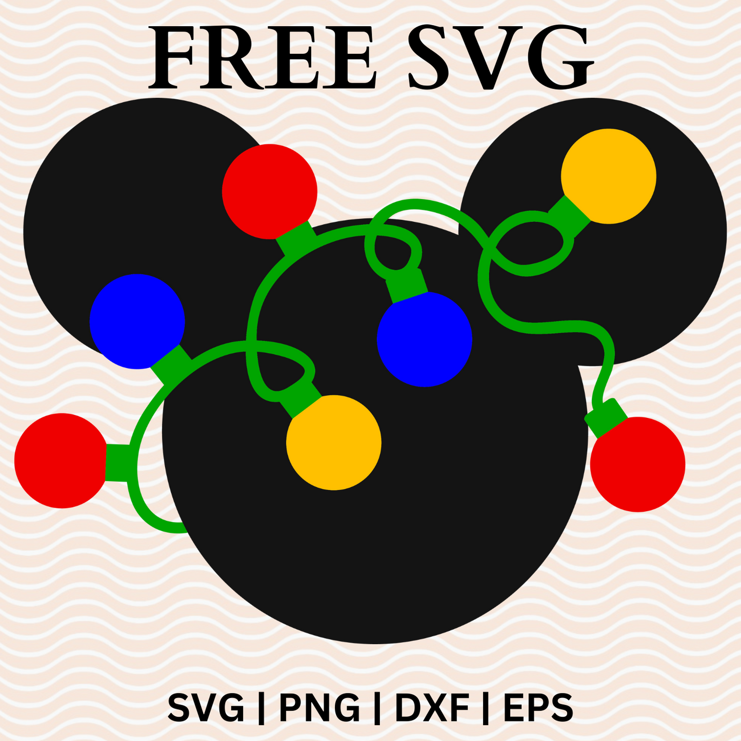 Disney Christmas Light SVG Free For Cricut or Silhouette