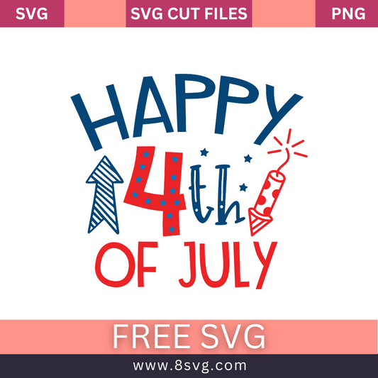 happy 4th of july SVG Free Cut File for Cricut