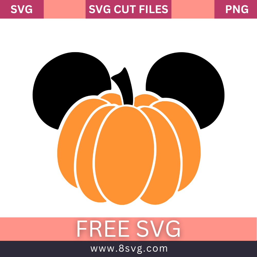 Mickey Mouse Pumpkin SVG Free Cut File Download