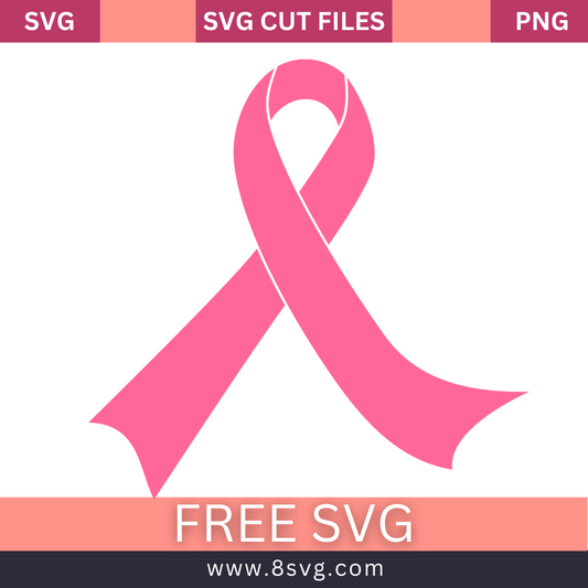 KLD Cancer Ribbon Plain SVG Free Cut File for Cricut