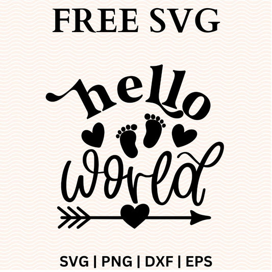Hello World Baby Onesie SVG Free & PNG Free file for Cricut