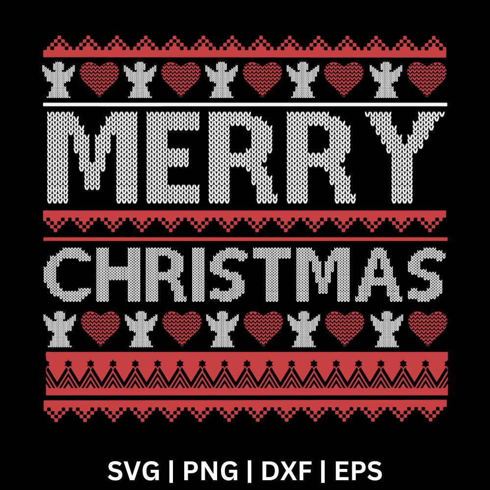 Merry Christmas Ugly Sweater SVG Free & PNG for Cricut & Silhouette-8SVG
