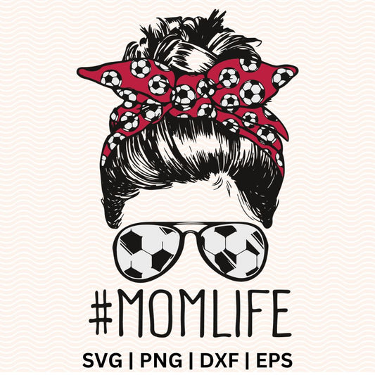 Soccer Mom Messy Bun SVG Free Cut File for Cricut