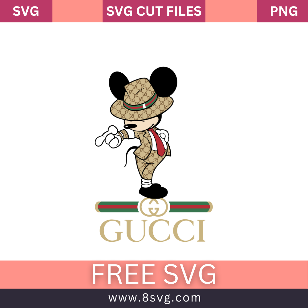Gucci Mickey Mouse Transparent - Mickey Mouse Gucci Tshirt, HD Png