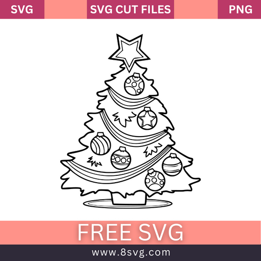 Christmas Tree Outline SVG Free And Png Download