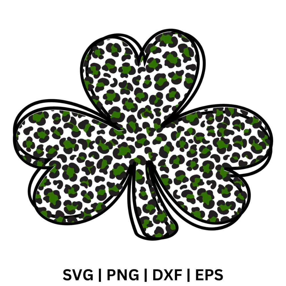 Cheetah Shamrock SVG Free Cut File for Cricut & PNG-8SVG