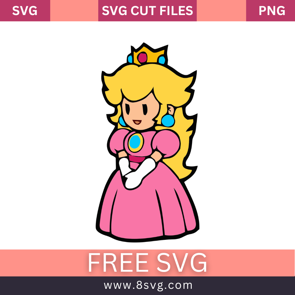 Disney Princess Paper Princess Peach Super Mario Svg Free Cut File