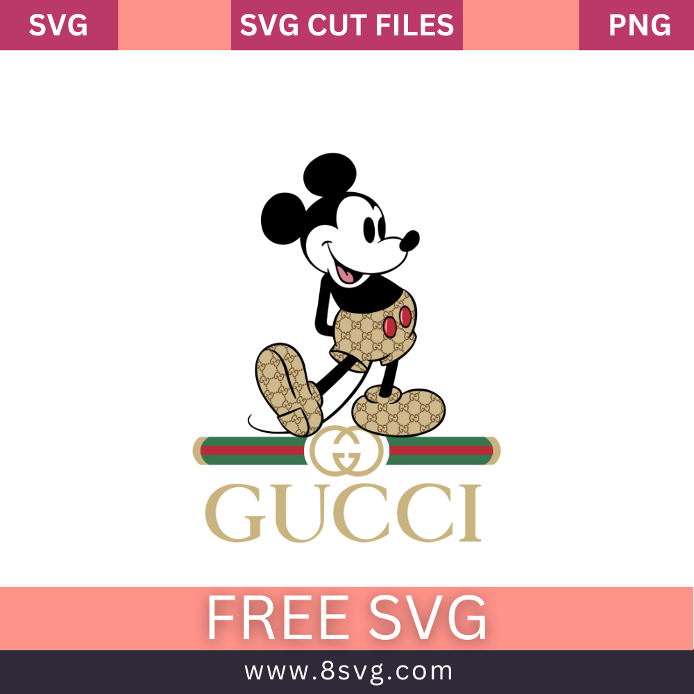 Mickey Luxury Gucci Style SVG Free Cut File for Cricut