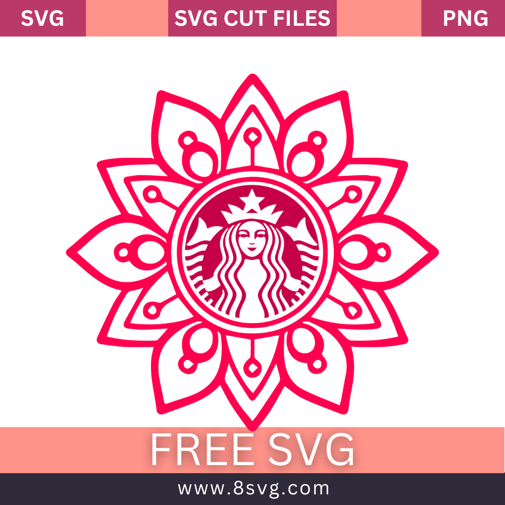 Free Starbucks Flower Mandala Logo SVG Free Cut File