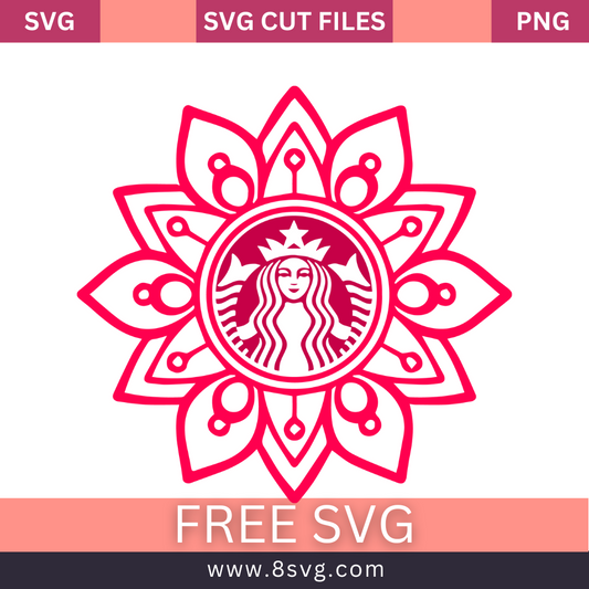 Free Starbucks Flower Mandala Logo SVG Free Cut File
