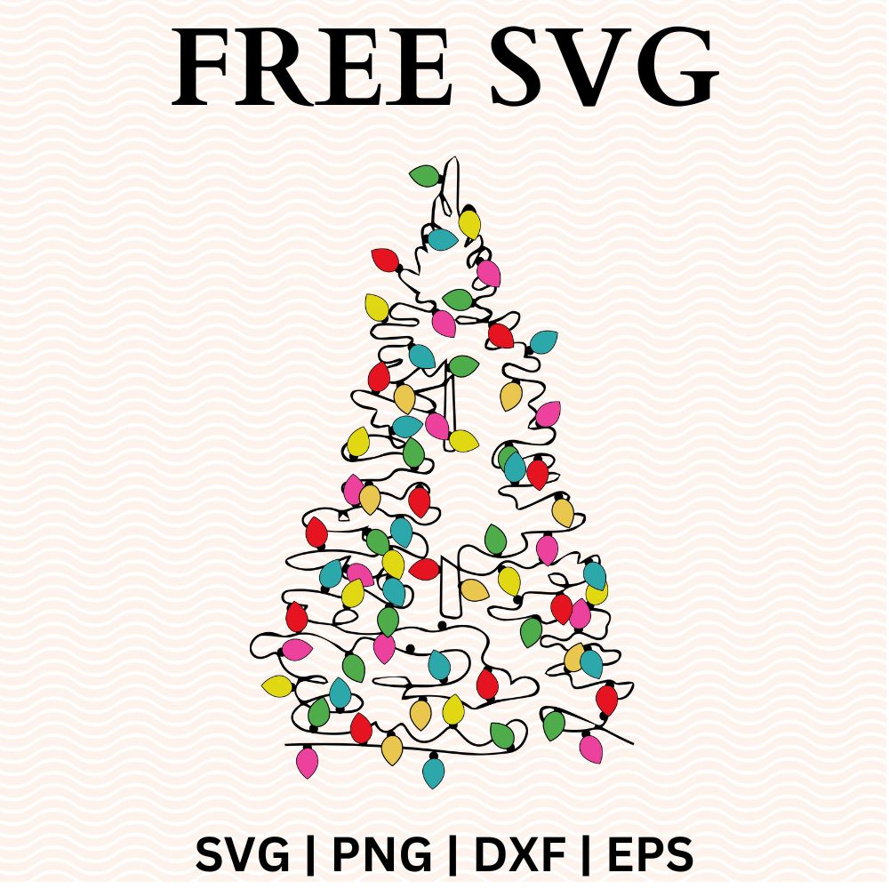 Christmas Tree With Lights SVG Free file for Cricut & Silhouette-8SVG