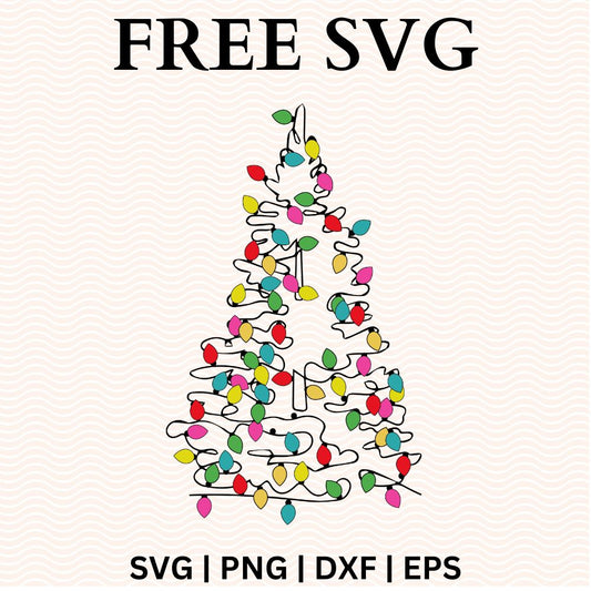 Christmas Tree With Lights SVG Free file for Cricut & Silhouette