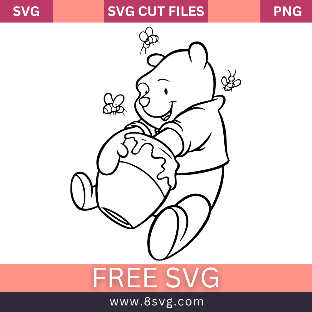 Winnie The Pooh Honey Pot SVG Free cut file Download