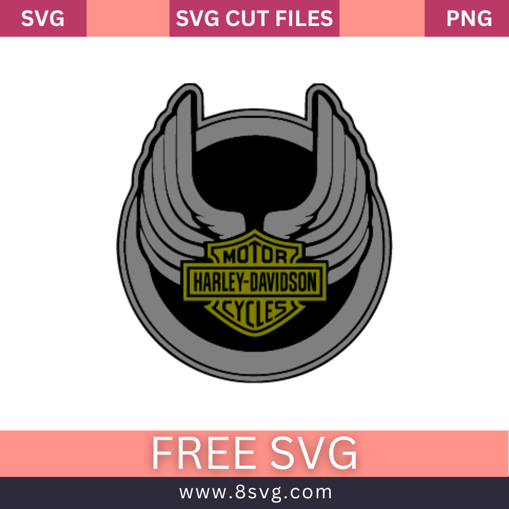 Harley Davidson Wings SVG Free Cut File for Cricut