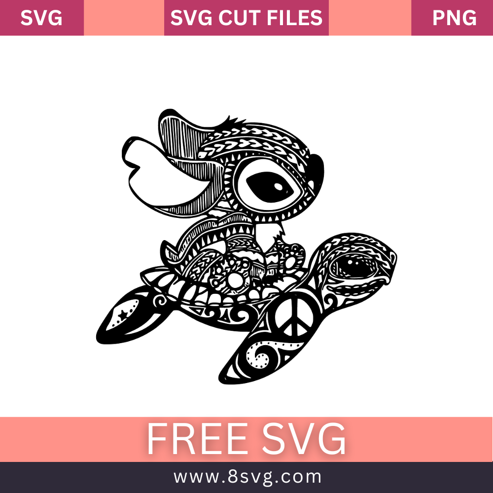 Stitch on Tortuise Svg Free Cut File For Cricut