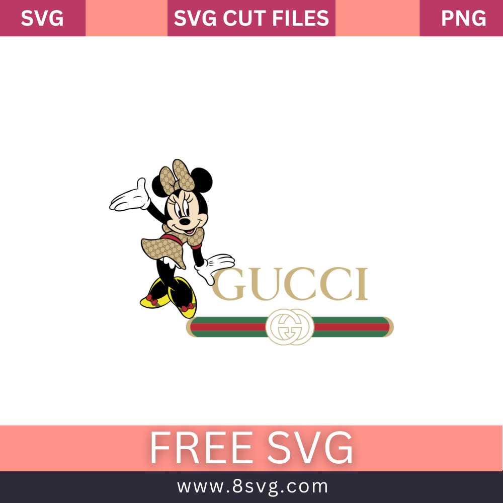 Minnie Luxury Brand Gucci Logo Svg Free Cut File