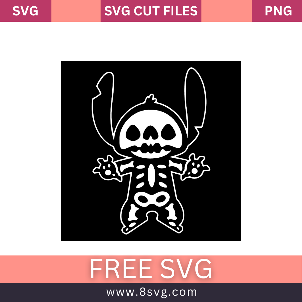 Stitch Skeleton Svg Free Cut File For Cricut