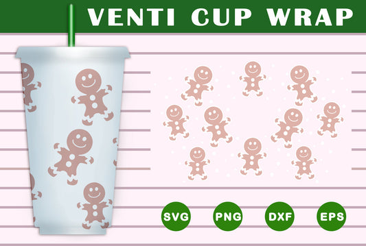 Gingerbread Man Christmas Wrap SVG Free And Png Download