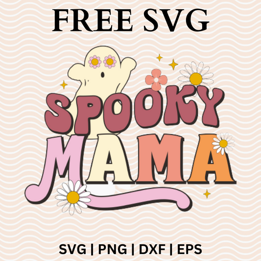 Spooky Mama SVG Free & PNG Download - Retro Hallowen For Cricut