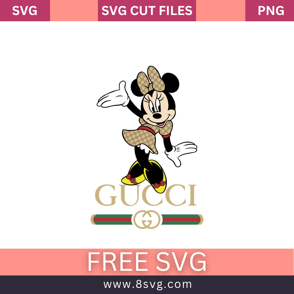 Minnie Mouse Luxury Brand Gucci SVG Free Cut File
