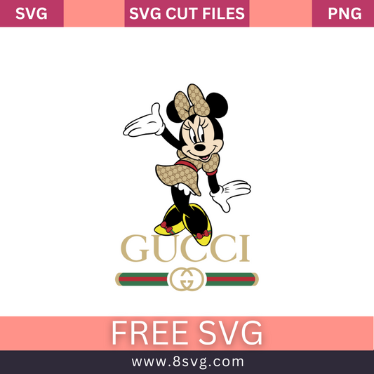 Minnie Mouse Luxury Brand Gucci SVG Free Cut File