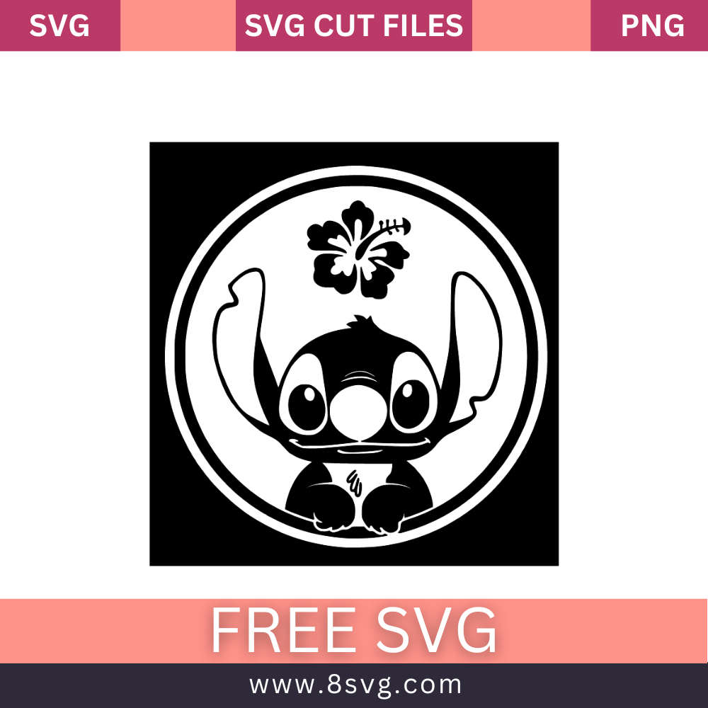 Stitch With Flower Svg Free Cut File For Cricut