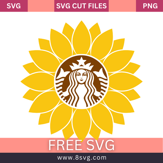 Sunflower Starbucks Coffee Logo SVG Free Cut File
