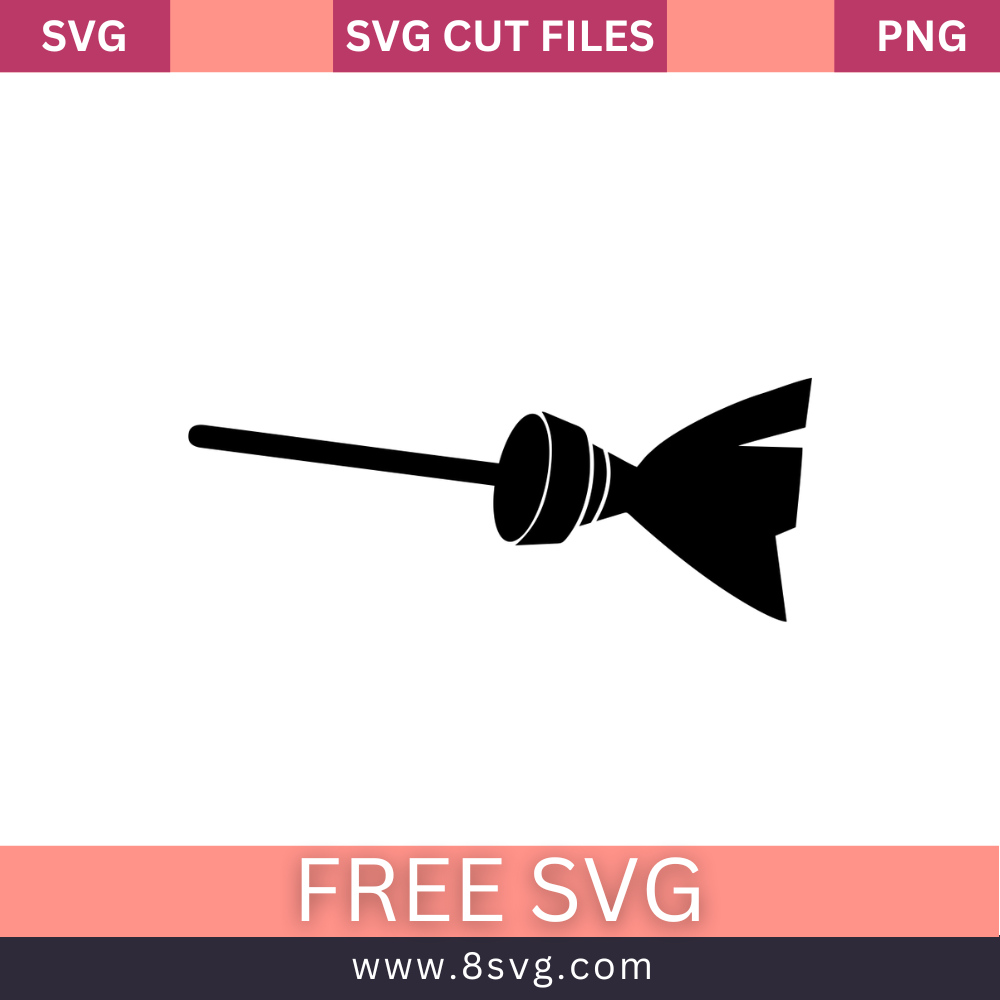 Witch's Broom SVG Free Cut File for Cricut