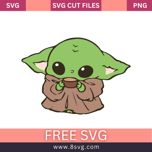 Cute Baby Yoda SVG Free Cut File Download