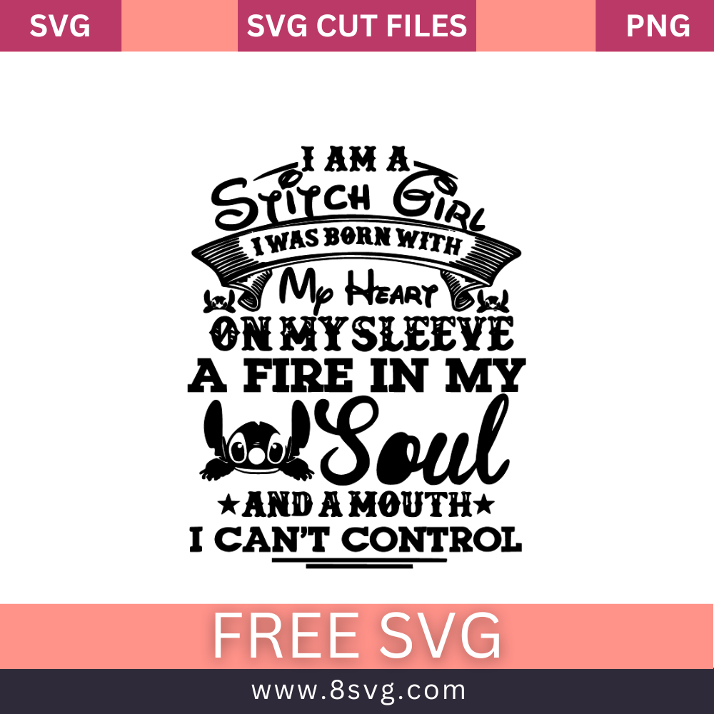 I Am A Stitch Girl Svg Free Cut File For Cricut