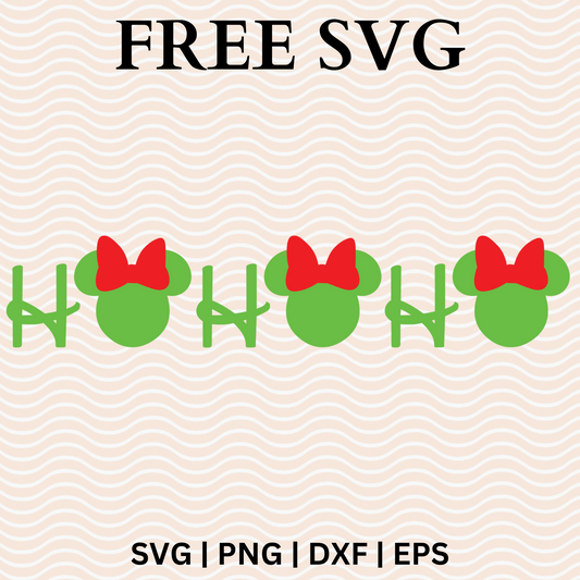 Disney Minnie Christmas hohoho SVG Free file for Cricut