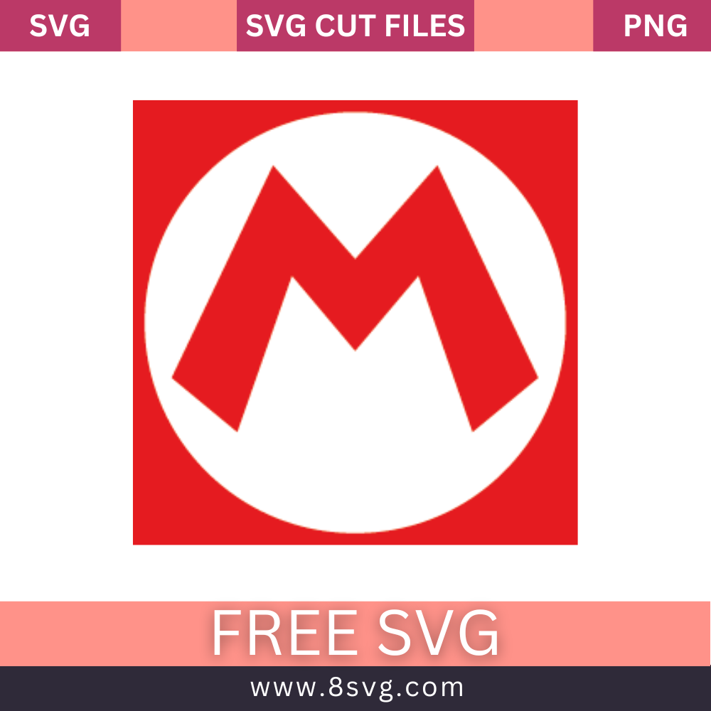 Super Mario Bros Mario Logo SVG Free Cut File