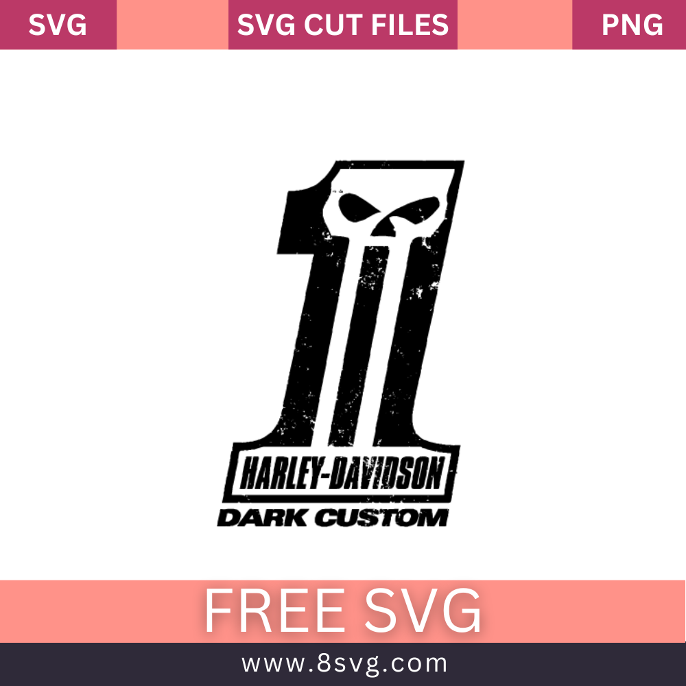 Harley davidson 1 logo SVG Free And Png Download
