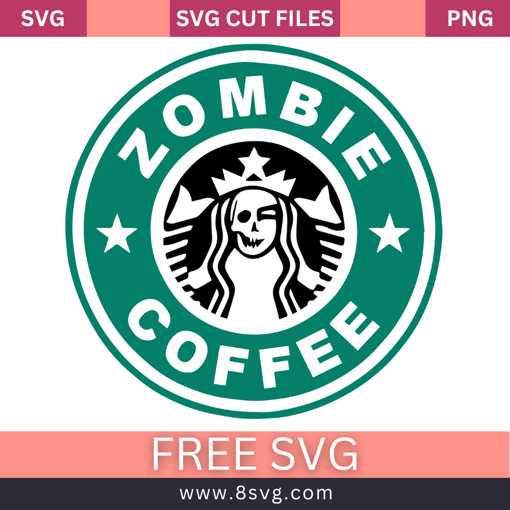 Zombie Coffee Starbucks Logo SVG Free And Png Download- 8SVG