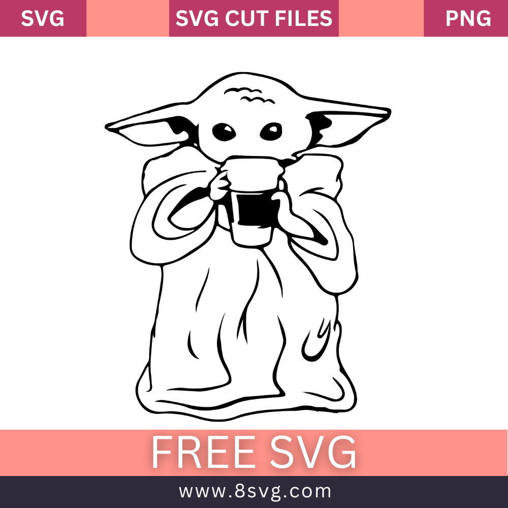 Star Wars Yoda Party Outline SVG Free cut file Download