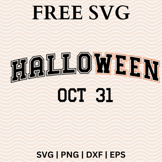 Halloween October 31 SVG Free & PNG File For Cricut or Silhouette