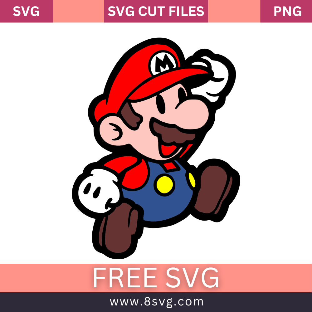 Paper Mario Super Mario SVG Free Cut File for Cricut