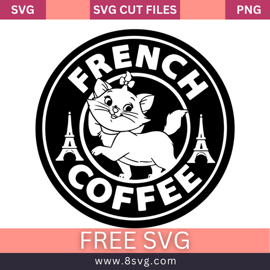 French Cat Starbucks SVG Free Cut File for Cricut