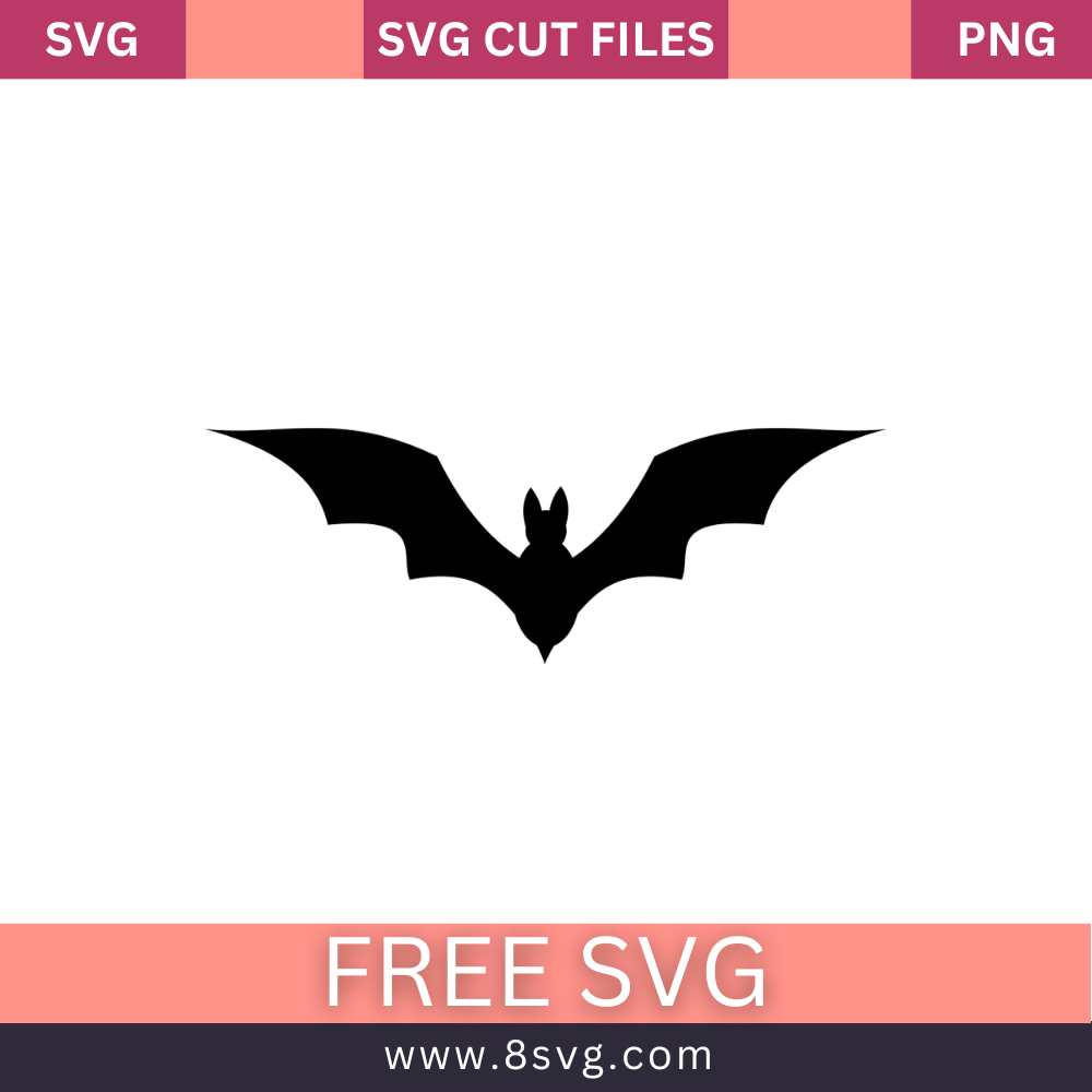 Bat Halloween SVG Free Cut File for Cricut- 8SVG