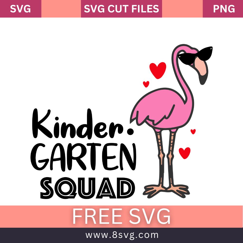 Flamingo Kinder garten squad SVG Free And Png Download