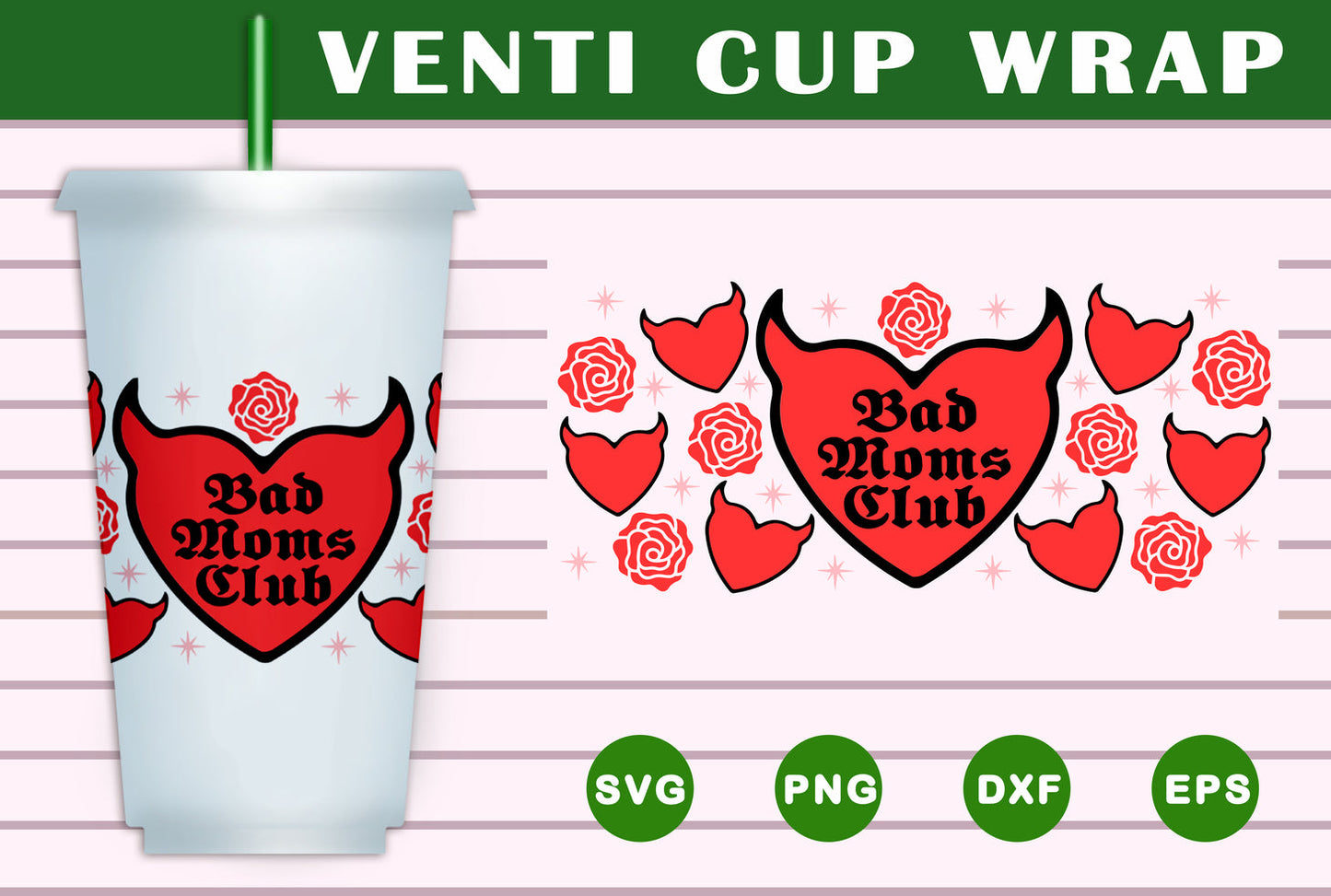 Bad Moms Club Libbey Glass Wrap SVG Free And Png Download- 8SVG
